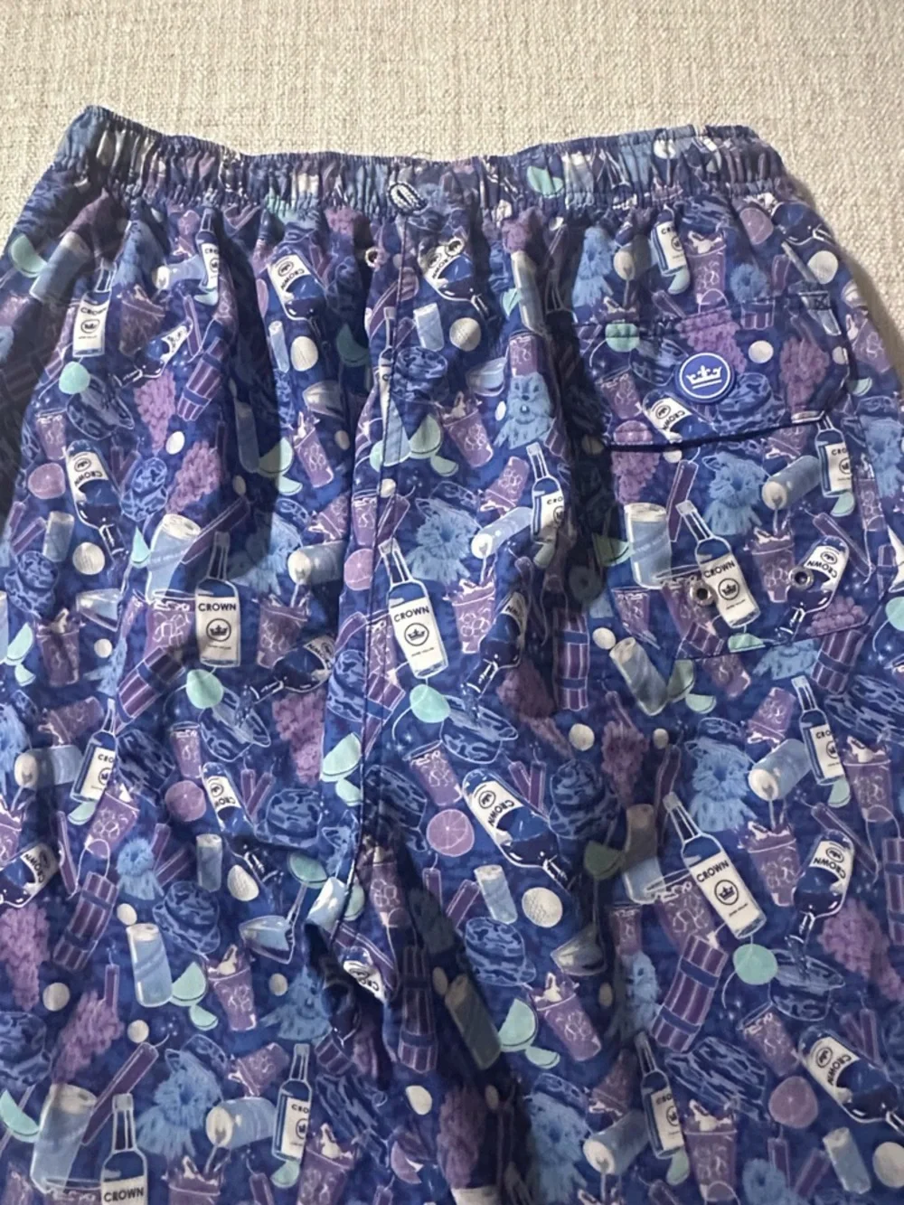 PETER MILLAR Seaside Transfusion Boom Boom Swim Trunk Short Whimsical Chic Men M
